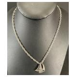James Avery Retired Sailboat Pendant on 20in Chain