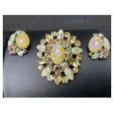 Vintage Easter Egg and AB Rhinestone Jewelry Set