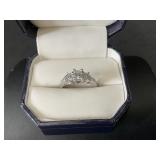 14k White Gold and Diamond Ring