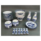 Vintage Japanese Blue & White Porcelain Tableware