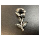 Sterling Silver Flower Brooch