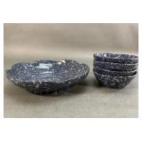Frankoma Pottery Country Blue Bowl Set