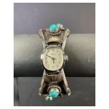 Sterling And Turquoise Watch Signed