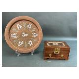 Asian Music Box and Brass Tray