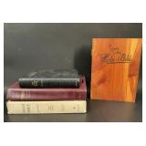Bibles and Bible Wood Storage Box