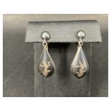 Antique Siam Etched Earrings