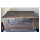 Antique Flat Top Steamer Trunk