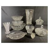 Star Patterned Vintage Pressed Glass
