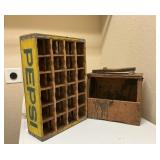 Wood Pepsi Crate and Shoe Shine Box