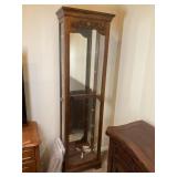 Mirrored Curio Display Cabinet With Glass Shelves