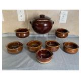 Brown Bean Pot and Tuxton Bowls
