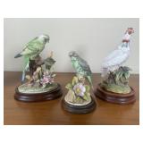 Andrea Parakeet and Cockatoo Porcelain Figures