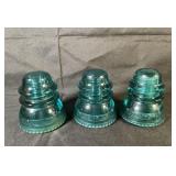 Vintage Hemingray Blue Glass Insulators