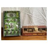 Doll Furniture & Play Tea Set with Boxes