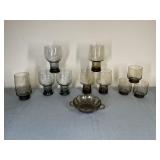 Vintage Smoke Glass Drinkware
