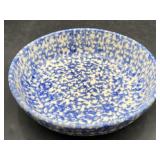 Signed Blue Spongeware Bowl