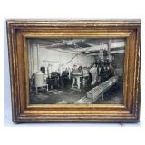 Framed vintage industrial setting photo