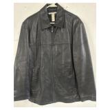 Perry Ellis black leather jacket szL