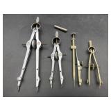 Set Of 4 Drafting Compasses
