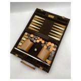 vintage-style portable backgammon set