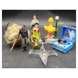 Collection of hallmark ornaments and a tribble