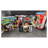 Unopened movie promotion food & Mï¿½tley Crï¿½e cups