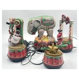 Vintage Mr. Christmas Holiday Tin Circus set