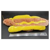 Plush hot dog-shaped costume hat