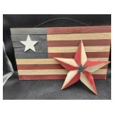 Wood patriotic decore 2 pcs