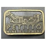 Petitto Mine Equipment - solid brass belt buckle