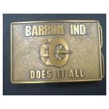 BARRON IND. brass belt buckle