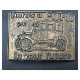 Ford Model T automobile brass belt buckle