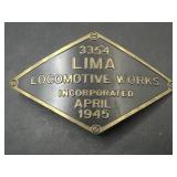 Diamond-shaped LIMA Locomotive Works belt buckle