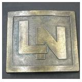 Vintage square ï¿½LNï¿½ belt buckle