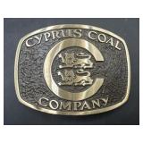 Cyprus Coal Company solid brass belt buckle