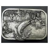 Siskiyou Leather & Buckle Co. pewter belt buckle