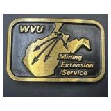 WVU Mining Extension Service belt buckle