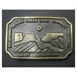 Beaver Creek Coal Company brass belt buckle