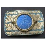 Vintage brass Masonic belt buckle
