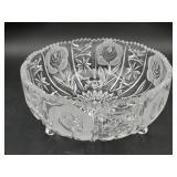 Vintage European cut crystal centerpiece bowl