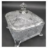 Vintage Indiana Glass candy dish Rayed Flower