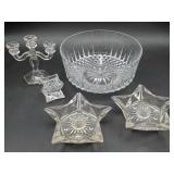 4 candle holders & Arcoroc France dessert bowl