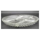 Vintage Indiana Glass clear divided relish tray