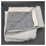 Gray bouclé fabric blanket twin