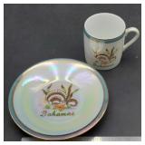 Iridescent souvenir Bahamas teacup and saucer