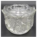 Vintage pressed glass covered trinket box EAPG