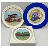 Railroad and steam engine souvenir plates