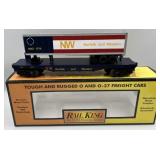 MTH RailKing O Gauge flat car with trailer