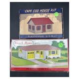 (2) Plasticville U.S.A. Ranch House & Cape Cod