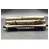Grey vintage Lionel postwar O gauge log flatcar